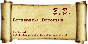 Borsenszky Dorottya névjegykártya